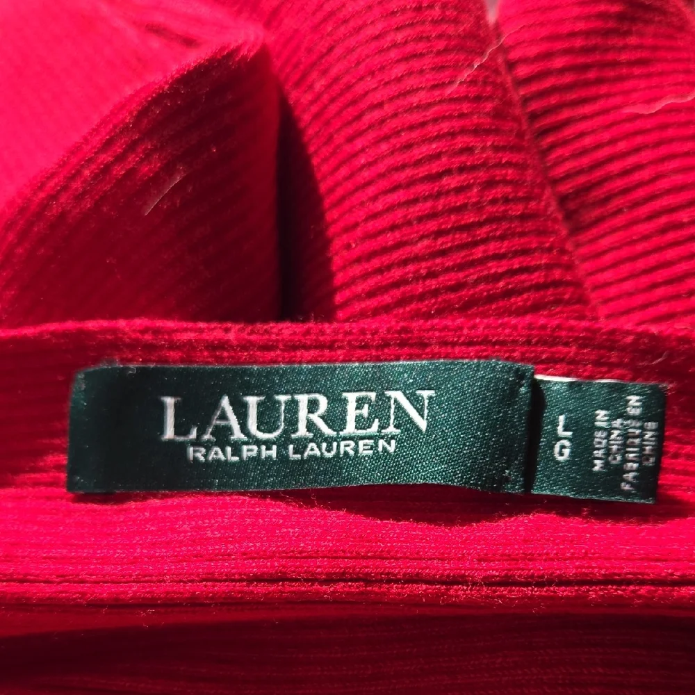 Lauren Ralph Lauren Red Boatneck Knit Sweater